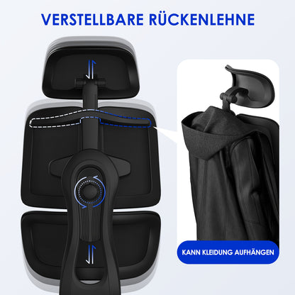 Ergonomische Bureaustoel – Kantoormeubilair – Werkstoel – Studiebureaustoel – Bureaustoel Met Voetsteun – 6D Verstelbare Armleuningen – 3D Hoofdsteun – 5D Rugleuning – Ademend Zitvlak – Verstelbare Hoogte – Max. Belastbaar 130 kg