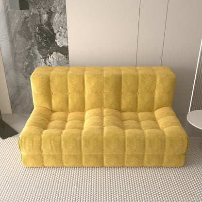 Zitzak – Beanbag – Loungestoel – Poef – Floor Sofa – Gele Flanellen Bekleding – Antislip Onderkant – Comfortabel & Makkelijk Schoon Te Maken
