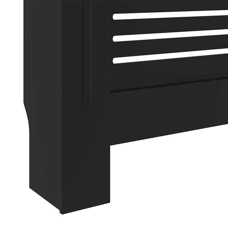 Radiatorombouw – Radiatoromkasting – Radiatorbekleding – Verwarmingsombouw – Ombouw Verwarming – Zwart Hout – 205 cm Hoog – Inclusief Extra Plankjes