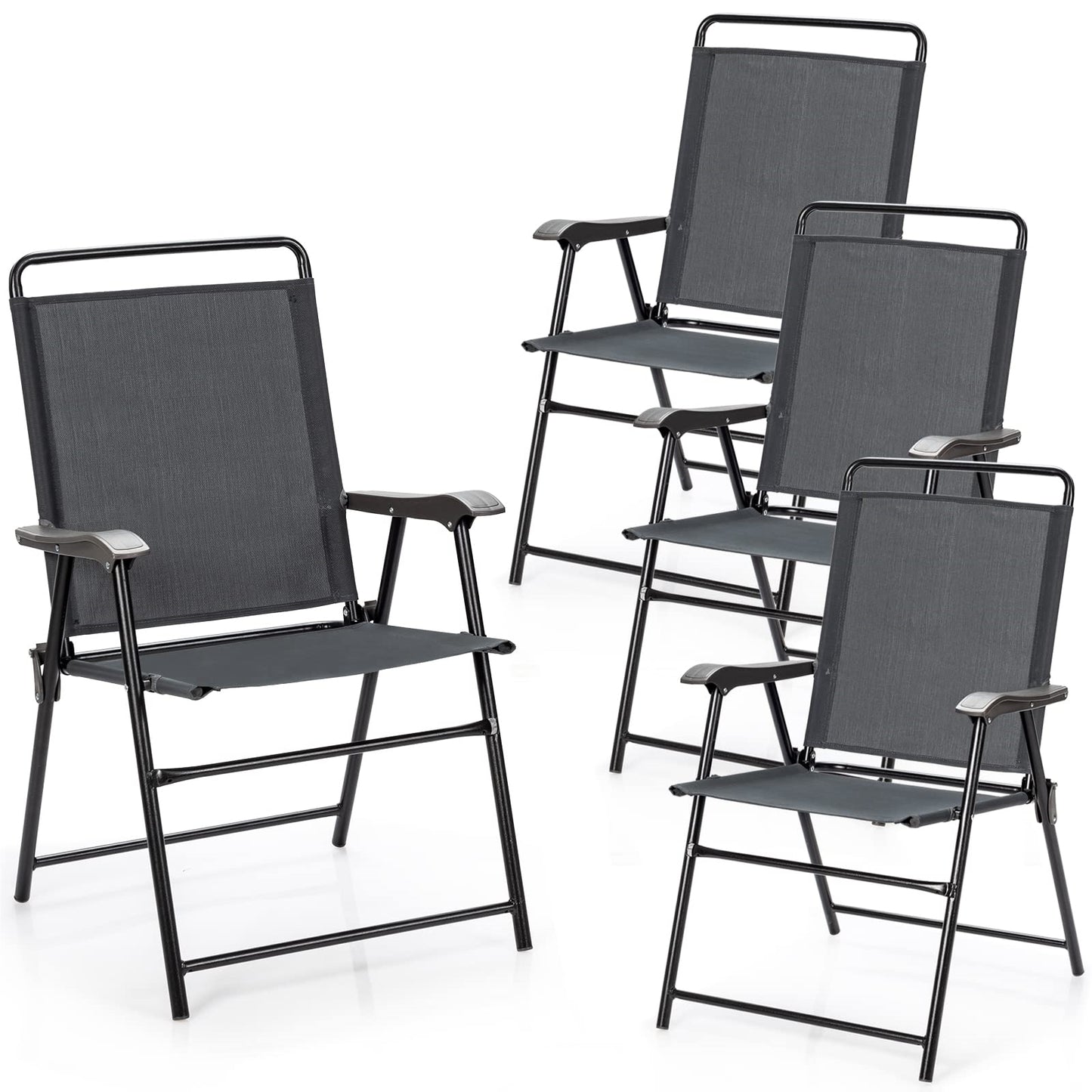 Tuinstoelen – Inklapbare Stoelen – Balkonstoelen – Tuinstoel Set – Campingstoelen – Stevig Metalen Frame – Ademend en Lichtgewicht Textiel