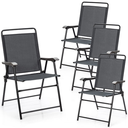 Tuinstoelen – Inklapbare Stoelen – Balkonstoelen – Tuinstoel Set – Campingstoelen – Stevig Metalen Frame – Ademend en Lichtgewicht Textiel