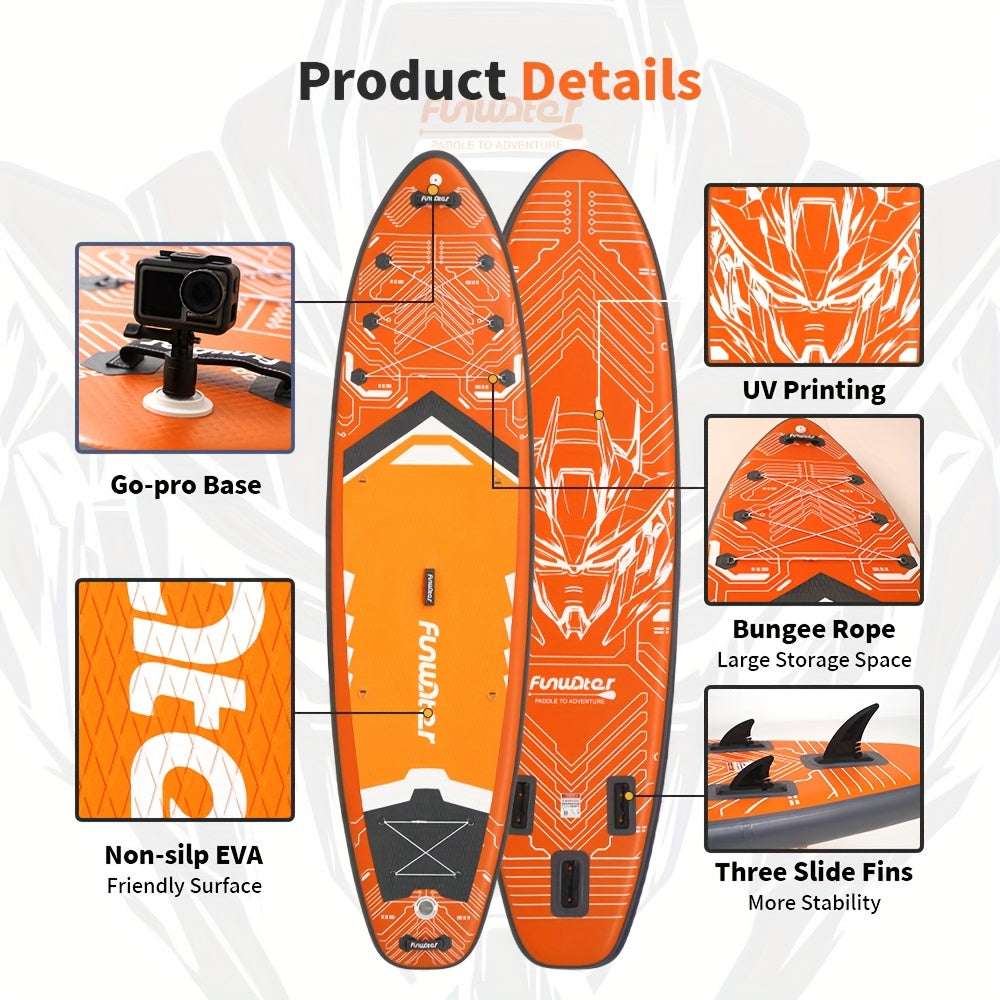 Paddleboard – SUP Board – Stand Up Paddle – Inflatable Board – Opblaasbaar Paddleboard – Cyber Oranje – Duurzaam PVC – Lichtgewicht Design