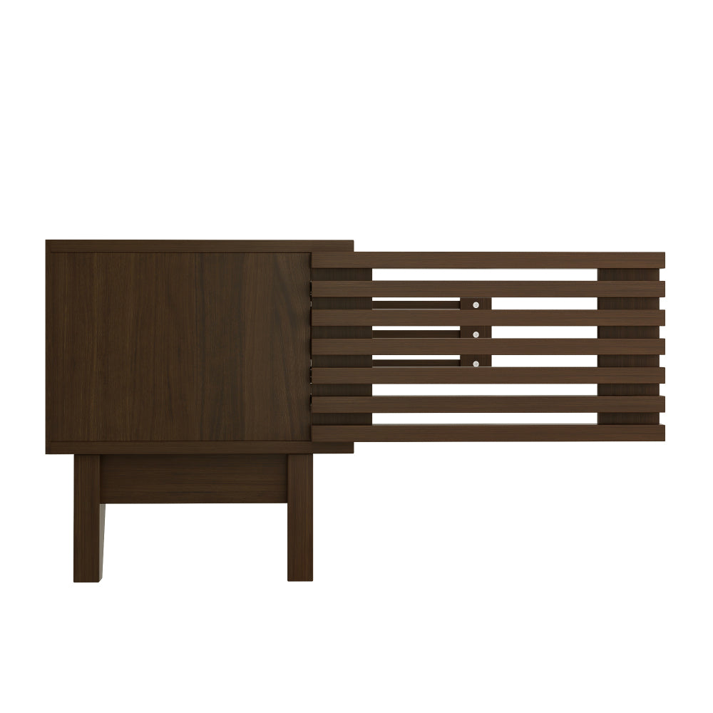 TV Console with One Drawer and Three Doors | Vintage Wood Finish, Metal Construction, Unique Design
