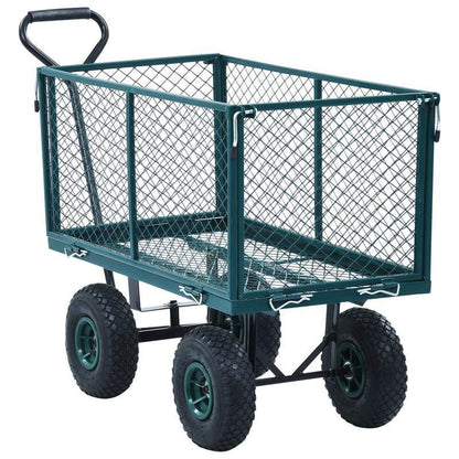 Bolderwagen – Bolderkar – Transportwagen – Tuinkar – Strandkar – Opvouwbaar – 349 kg Draagkracht – Grote All-Terrain Wielen – Groen