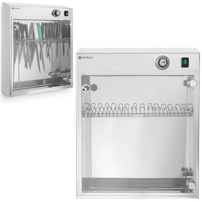 UV Messensterilisator – Messenreiniger – Mes Desinfectie – Messterilisator – UV Mesreiniger – Capaciteit 14 Messen – Roestvrij Staal & Plexiglas