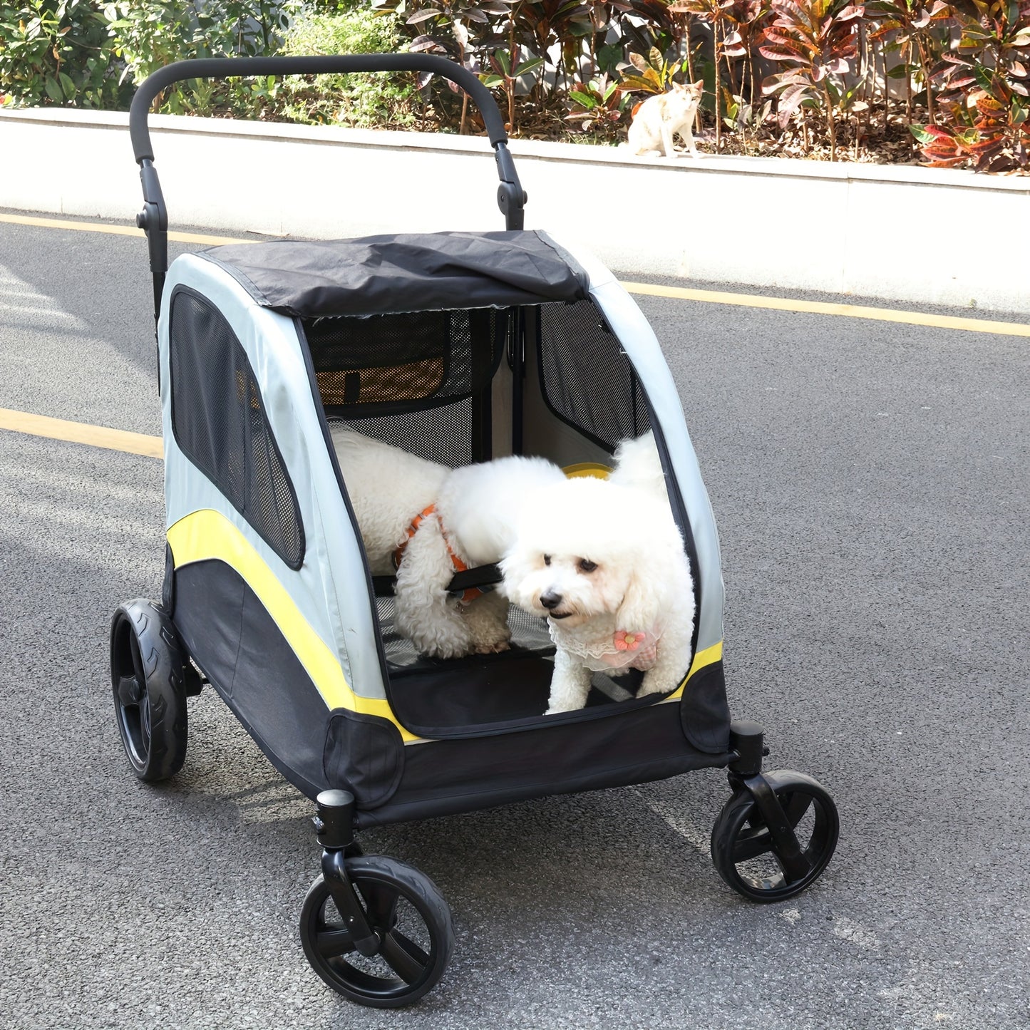 Hondenbuggy – Hondenwagen – Huisdierenbuggy – Wandelwagen – Dierenkar – Geschikt voor Honden tot 20 kg – Opvouwbaar Met Metaal Frame