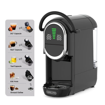 4-in-1 Capsule Koffiemachine – Espressoapparaat – Koffiezetter – Cappuccinomachine – Koffiemaker – 19 Bar Pompdruk – Slim Temperatuurbeheer
