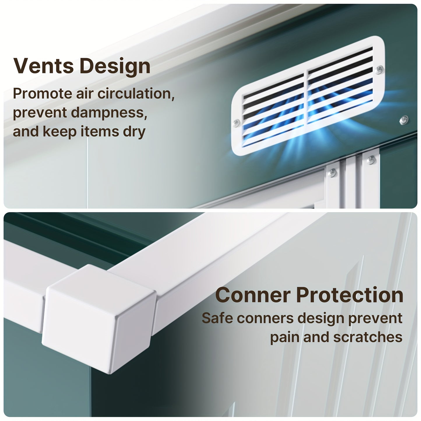 Tuinhuisje – Tuinschuur – Berging – Gereedschapsschuur – Metaalberging – Gegalvaniseerd Staal – Ventilatiesysteem – 183x109x182 cm – Groen/Grijs