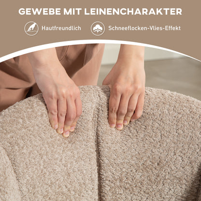 Draaifauteuil – Fauteuil – Loungestoel – Relaxstoel – Zithoekstoel – Lichtbruin – Zachte Bekleding – Draaibaar Tot 120 Kg