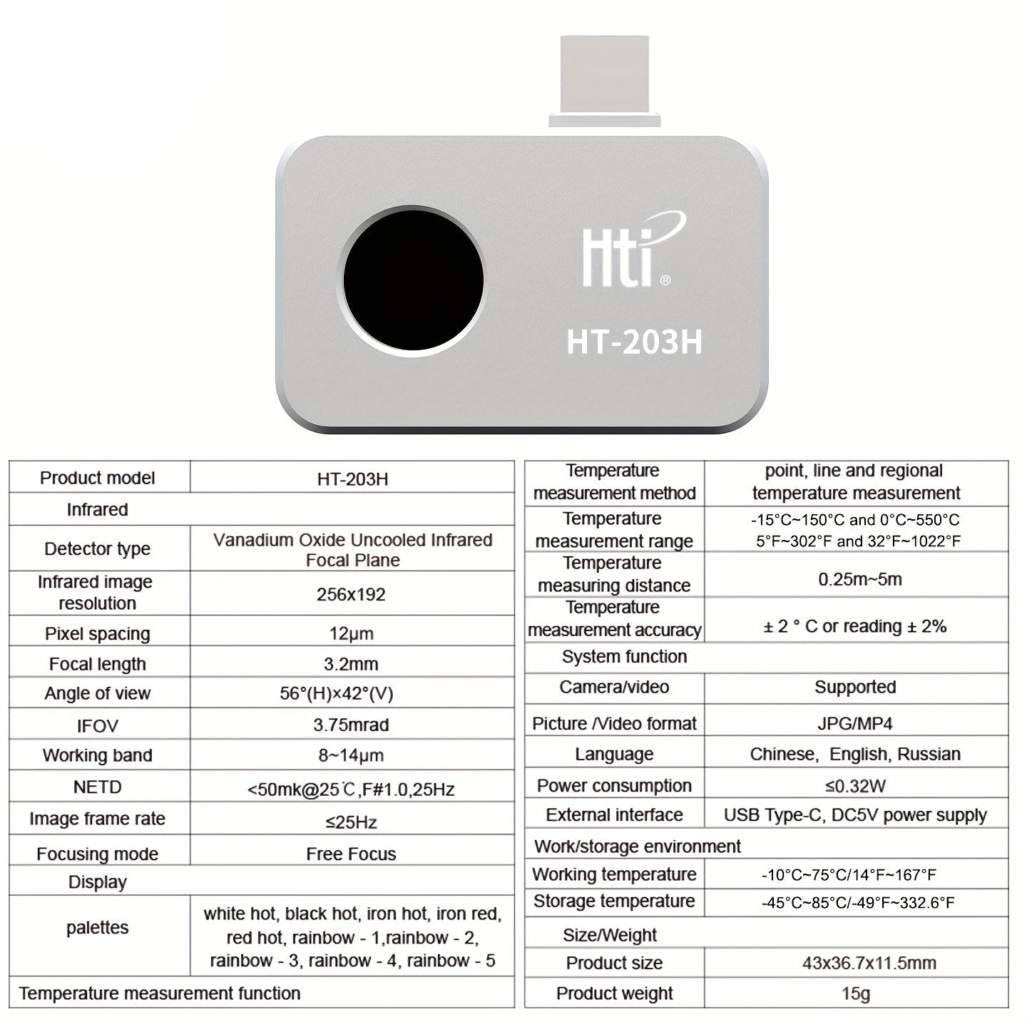 Warmtecamera – Warmtebeeldcamera – Thermische Camera – Infrarood Camera – Warmtemeter – 256x192 Resolutie – USB Aansluiting Metalen Behuizing