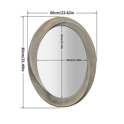 Wandspiegel – Passpiegel – Badkamerspiegel – Halspiegel – Ovale Spiegel – Barok Gouden Lijst – 60x80 cm – Haarscherpe Reflectie