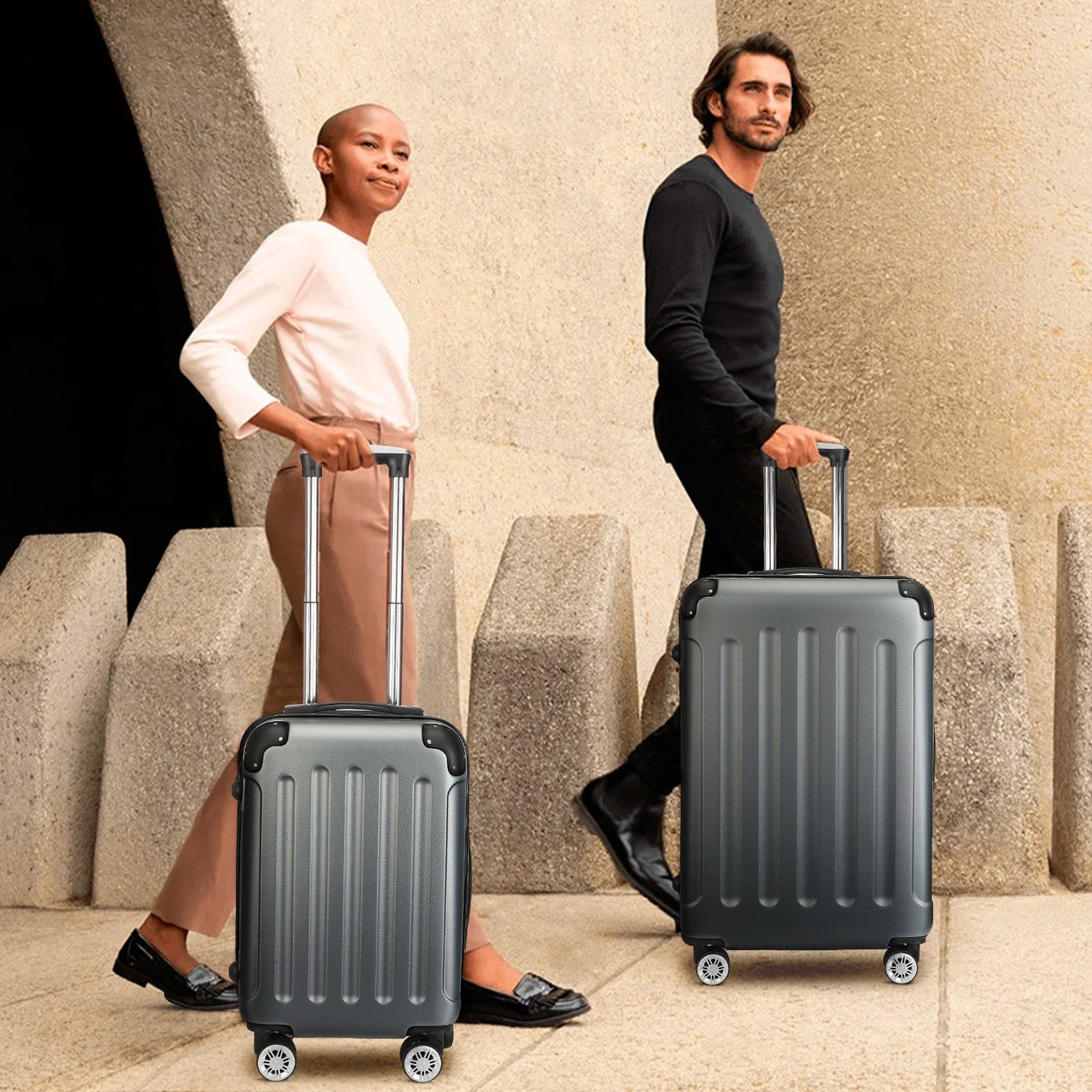 Kofferset – Reiskoffers – Trolley – Bagage – Harde Koffer – 3-delig Set M-L-XL – ABS Hard Shell – 360° Draaibare Wielen & TSA Combinatieslot