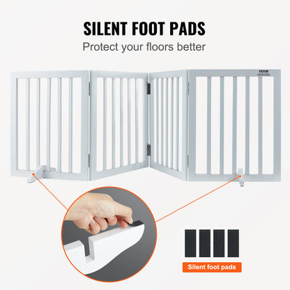 Vrijstaande Hondenbarrière – Houten Hondenhek – Draagbare Pupafscheiding – Uitklapbare Huisdierpoort – Flexibele Huisdiervanger – Massief Hout – Anti-slip Voeten