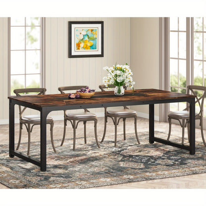Eettafel – Eettafels – Keukentafel – Tafel – Eetkamertafel – Extra Lang – Stevig Metaal en Hout – Geschikt voor 4-6 Personen