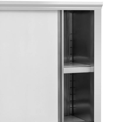 Keukenkast – Opbergkast – Buffetkast – Stellingkast – Keukenmeubel – RVS Schuifdeuren – 120x50x180 cm – 200 kg Draagvermogen