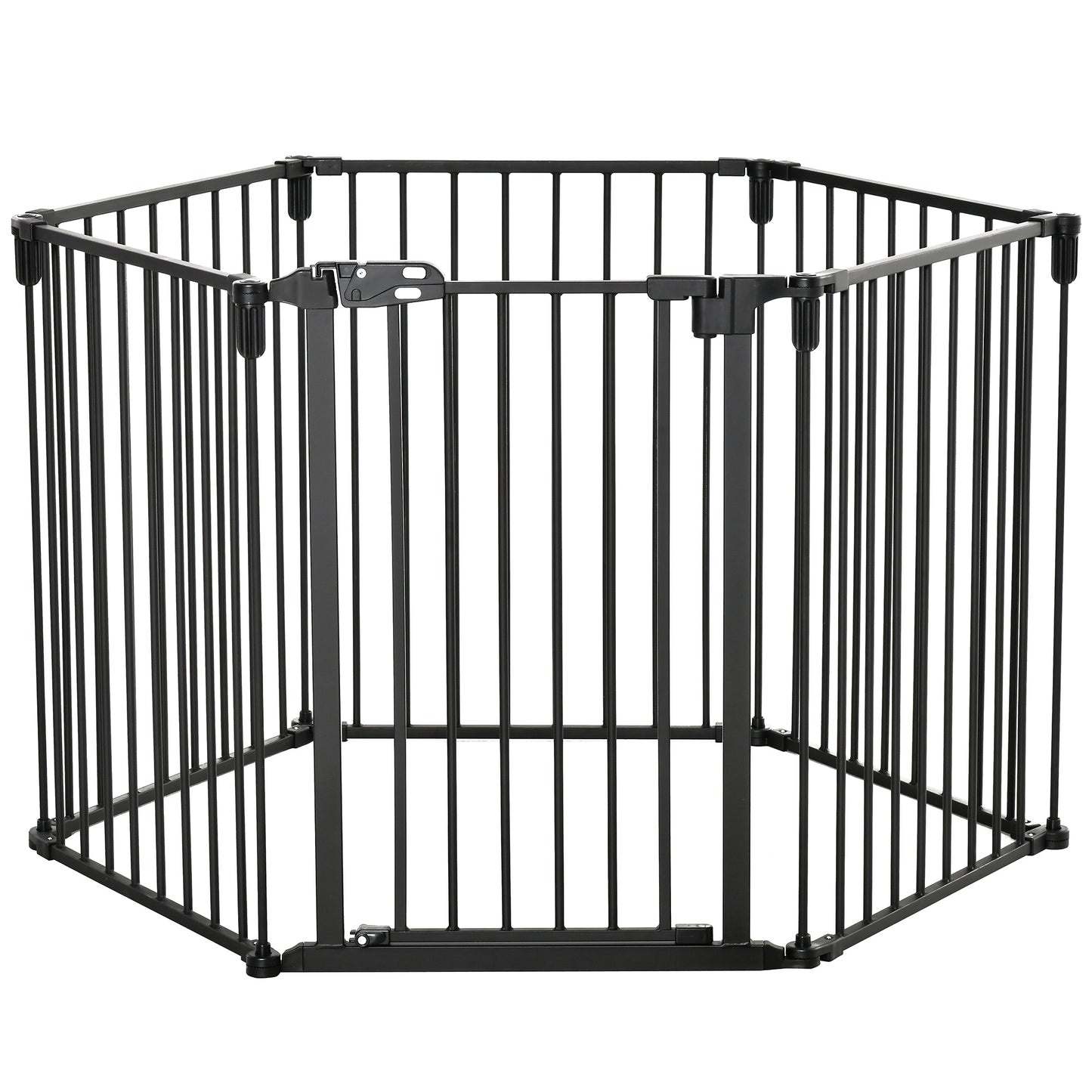 Hondenhek – Veiligheidshek – Traphekje – Huisdierhek – Dierafsluiting – Met Deur – Opvouwbaar – Stevig IJzeren Frame – 362,5x76 cm