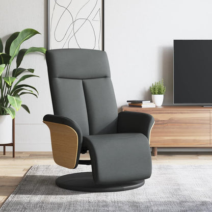 Fauteuil – Relaxfauteuil – Verstelbare Stoel – Zithoekstoel – Donkergrijze Fauteuil – Traploos Verstelbare Rugleuning – 360° Draaibaar