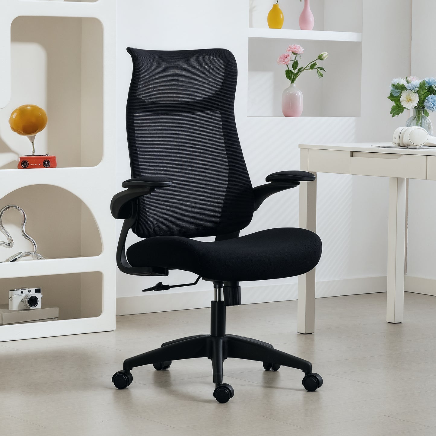 Bureaustoel – Ergonomische Stoel – Office Chair – Gamestoel – Computerstoel – 3D-Verstelbare Armleuningen – Mesh Rugleuning – S-vormige Rugsteun – Kantelfunctie – Zwart