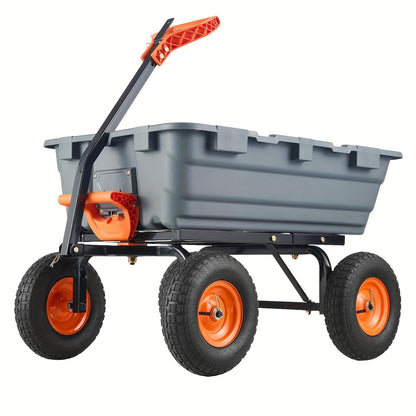 Kruiwagen – Tuinkar – Tuindumpkar – Trolley – Kiepfunctie – 4 Wielen – 180° Verstelbaar Handvat – Poedercoating