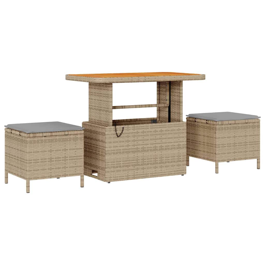Tuinbank – Buitenbank – Loungeset – Tuinmeubel – Balkonbank – Ruimte voor 5 Personen – Weerbestendig Poly Rattan Met Staal - Beige/Lichtgrijs