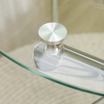 Eettafel – Ronde Tafel – Keukentafel – Dinetafel – Glazen Tafel – Hardglas Zonder Rand – Stabiele Stalen Poten – Ø80 x 74 cm – Geschikt Voor 2-4 Personen