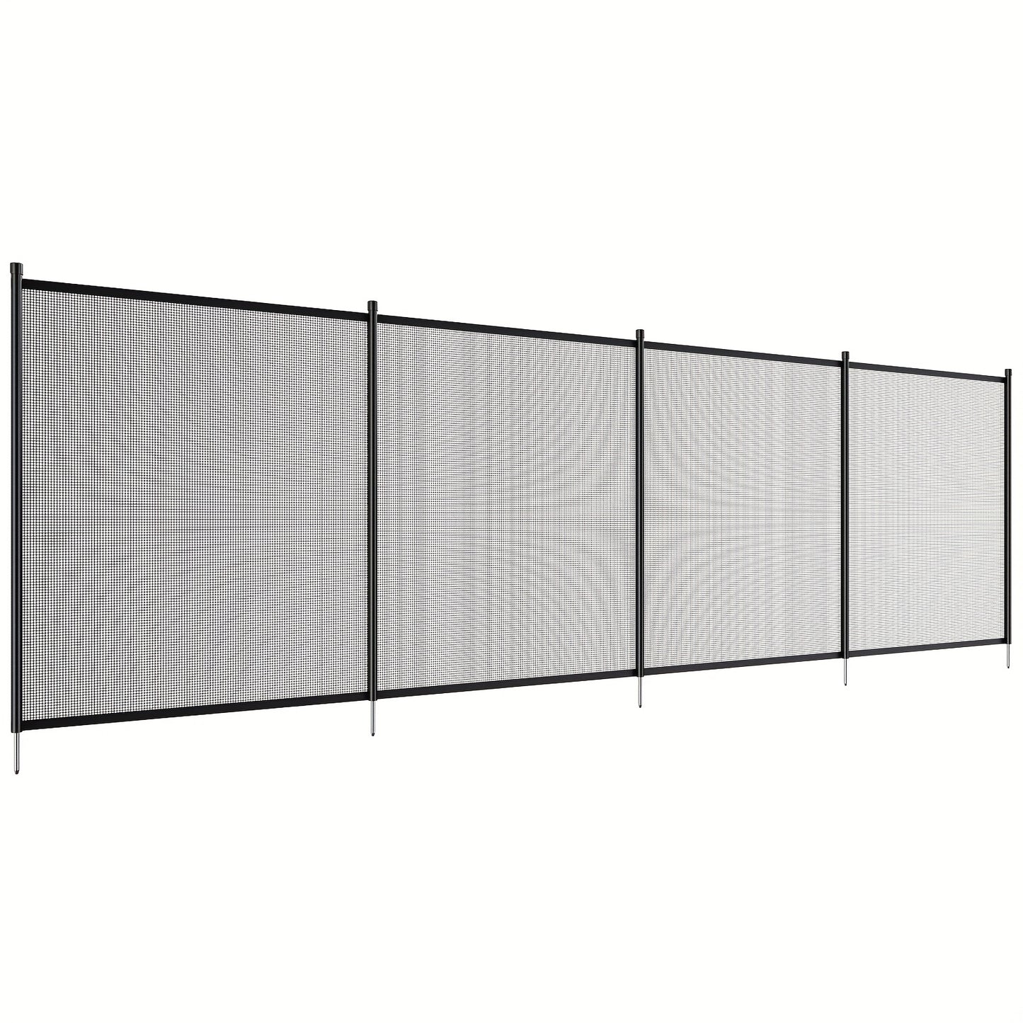 Zwembadhek – Zwembadafsluiting – Pool Fence – Veiligheidshek – Zwembadomheining – Zwart Gecoat Roestvrij Staal – 4x72FT (121,92x2194,56 cm) – Kindveilig & Eenvoudige Installatie