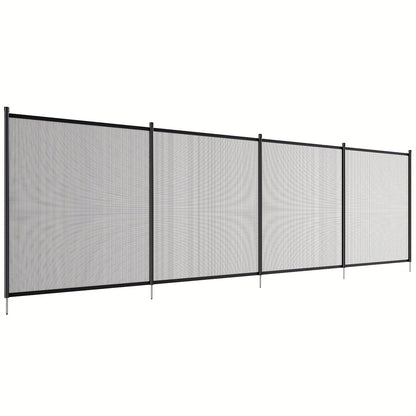 Zwembadhek – Zwembadafsluiting – Pool Fence – Veiligheidshek – Zwembadomheining – Zwart Gecoat Roestvrij Staal – 4x72FT (121,92x2194,56 cm) – Kindveilig & Eenvoudige Installatie