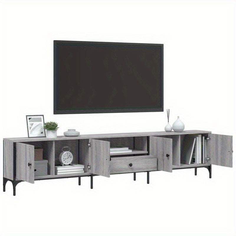 tv meubel – tv kast – televisiekast – tv meubelen – mediakast – Sonoma grijs – MDF houtmateriaal – 200x25x44 cm – ruime lade