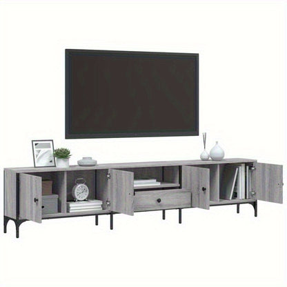 tv meubel – tv kast – televisiekast – tv meubelen – mediakast – Sonoma grijs – MDF houtmateriaal – 200x25x44 cm – ruime lade