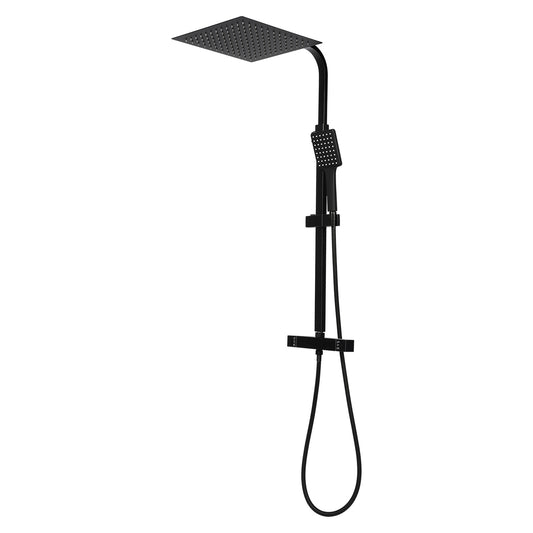 Douchekopset – Douchekop – Doucheset – Handdouche – Regendouche – Zwart – 30 cm – Thermostatisch – Hoge Druk