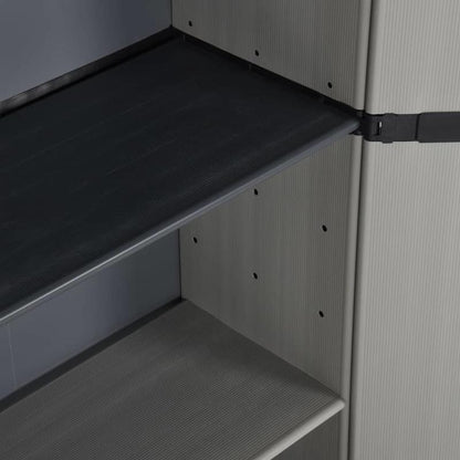 Tuinkast – Buitenopbergkast – Bergkast – Tuinberging – Kasten Voor Buiten – Grijs Zwart – 3 Planken – Duurzaam Kunststof