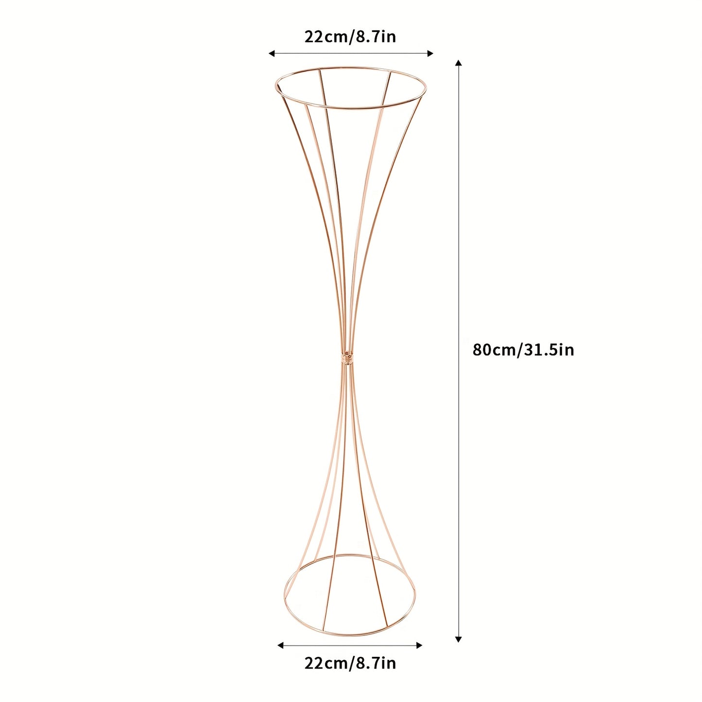 Gouden Bloemenvaas – Metalen Vaas – Decoratieve Vaas – Trompetvaas – Bloemenstandaard – 80 cm Hoog – Duurzaam IJzer