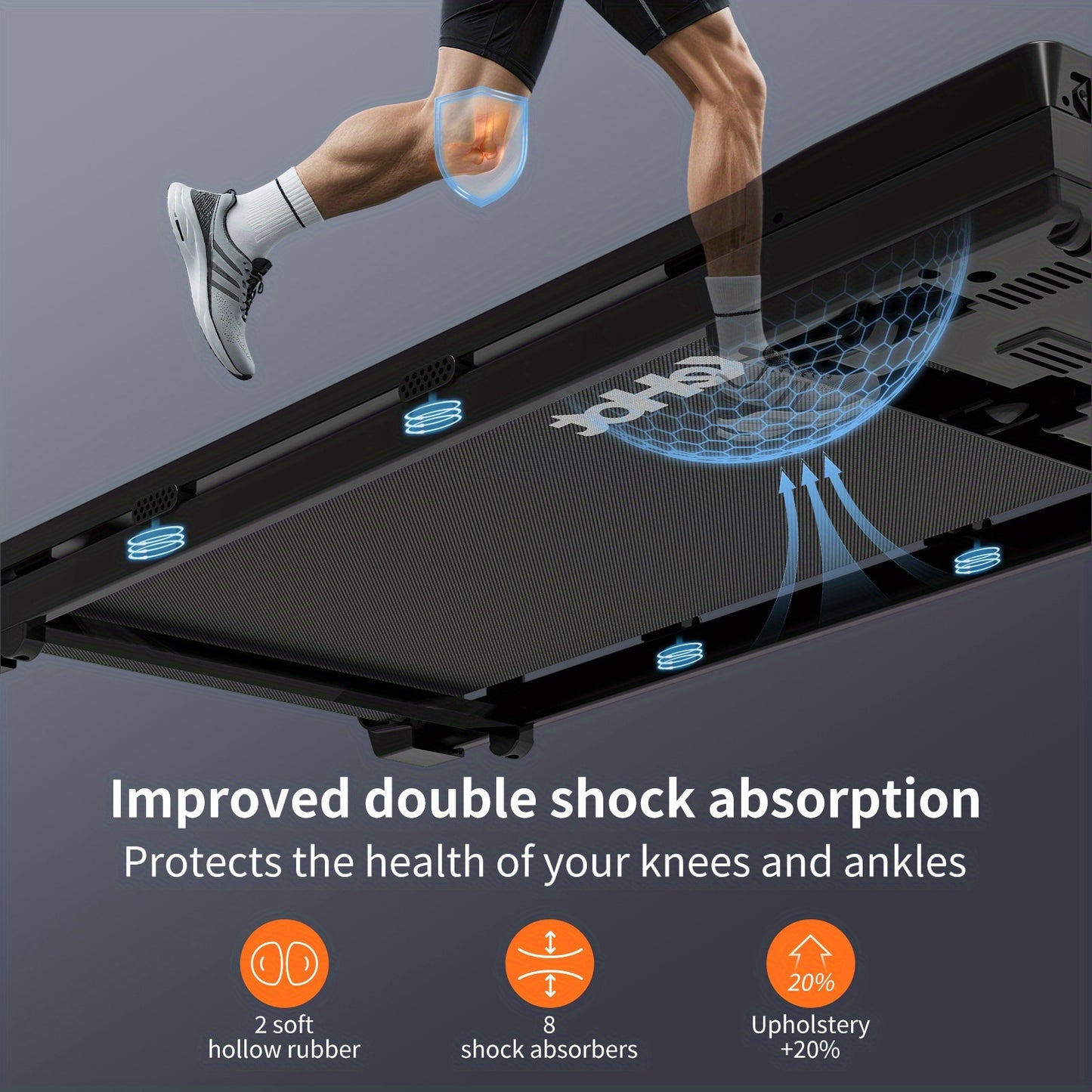 Walking & Running Treadmill with 12% 9-Level Automatic Incline | 100kg Weight Capacity | LED Display | Under-Desk Treadmill with Built-in Speaker | Compact Home Climbing Treadmill Design