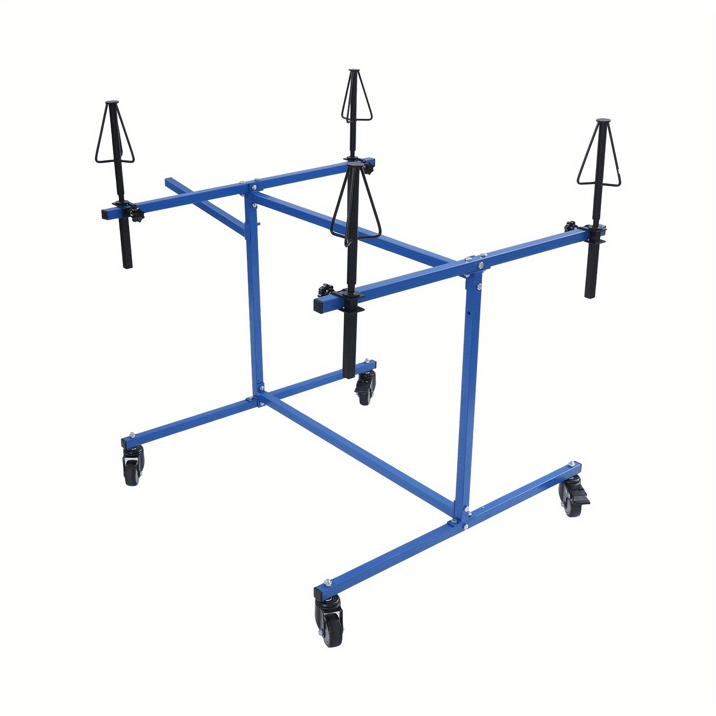 Wielstandaard – Velgenrek – Bandenstandaard – Schilderstandaard – Opbergrek – Verstelbaar Tot 100 kg Draagkracht – 360° Draaibare Kegels – Blauw