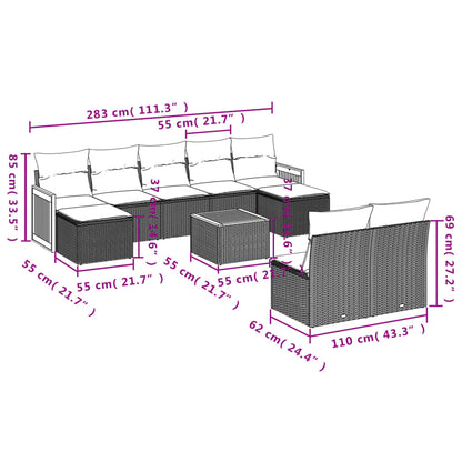 Loungeset – Loungesets – Tuinset – Tuinmeubelset – Balkonset – Modulaire Opstelling – Weerbestendig PE Rattan
