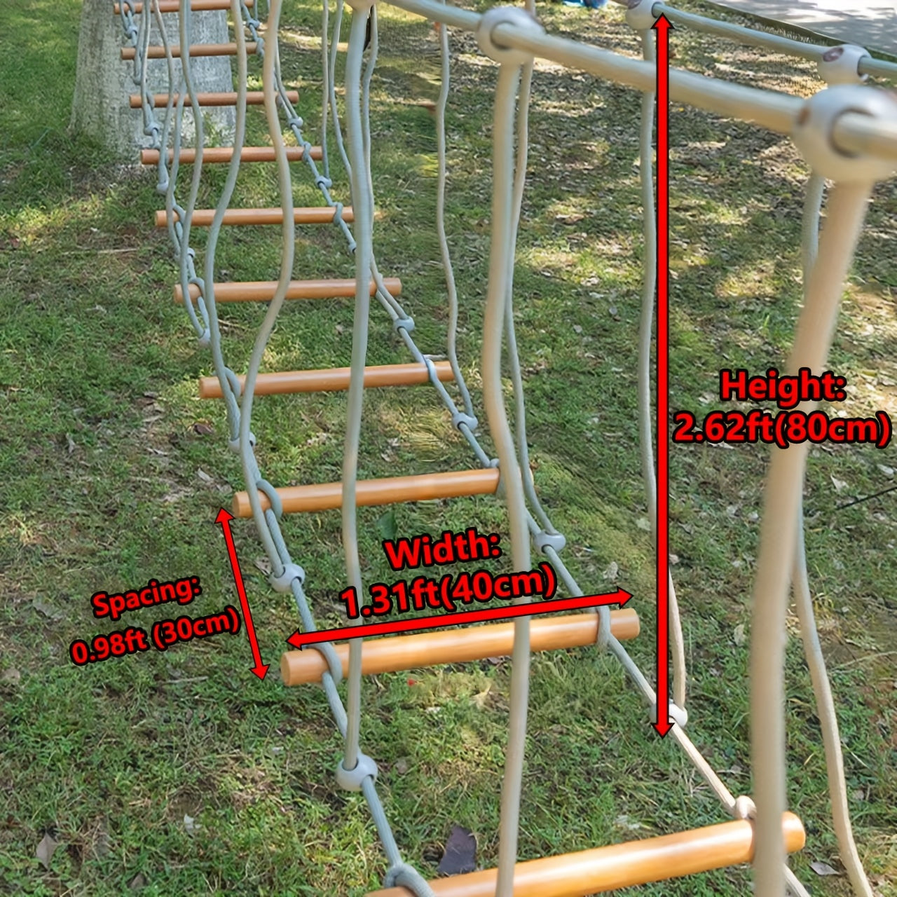Touwbrug – Hangbrug – Klimframe – Klimladder – Touwladder – 2 Meter Lang – Gemaakt Van Duurzaam Hout