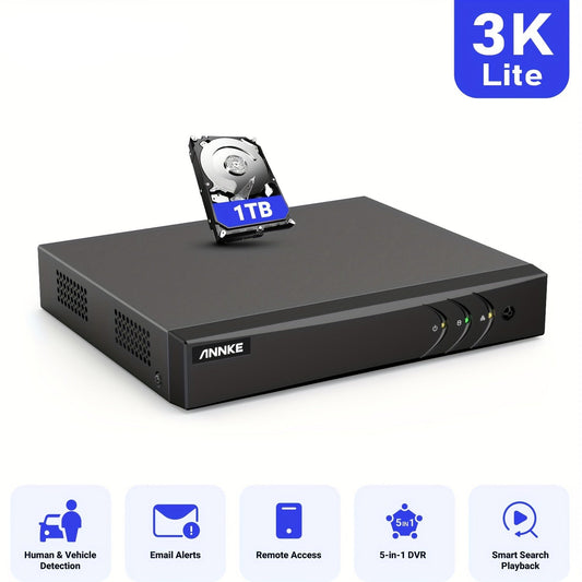 Beveiligingscamera Recorder – DVR Recorder – CCTV Recorder – Videorecorder – Camerabewaking – 8-Kanaals 5-in-1 – H.265+ Technologie – 1TB Harde Schijf
