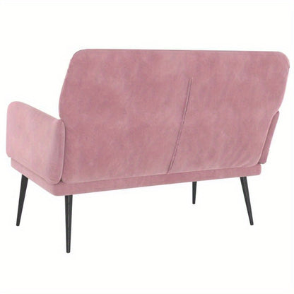 Sofa 108X79X79 Cm Velvet Pink This Couch Is Ideal As a Shoe Stool in Your Hallway Or As a Storage Stool in Your Living Room.