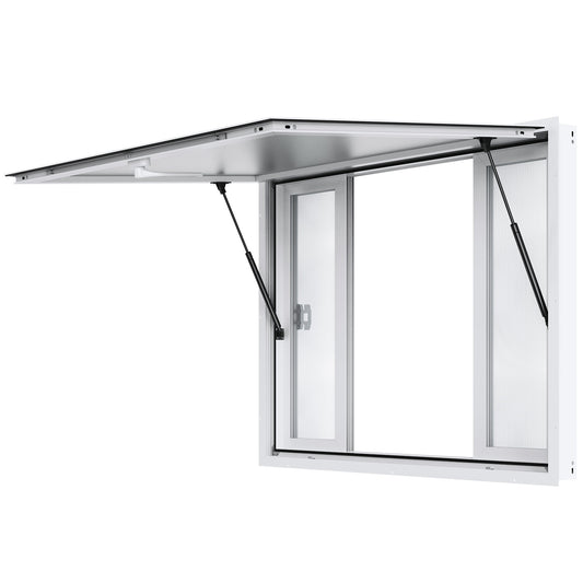 Voedingskraamzeil – Verkoopraam – Foodtruck Raam – Kraamraam – Tentraam – Aluminium Frame – 122 x 91,4 cm – 85° Openingshoek