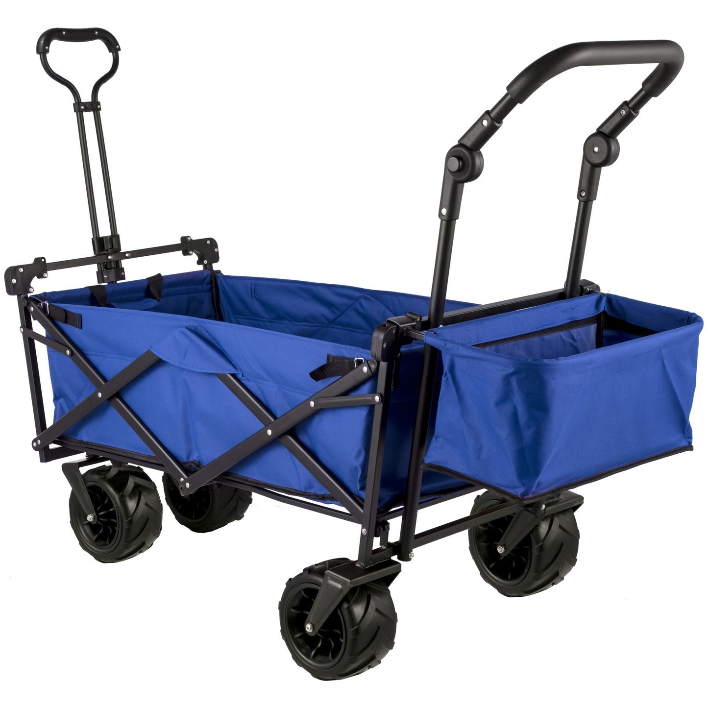 Bolderkar – Bolderwagen – Transportkar – Strandkar – Opvouwbare Kar – 85 cm Laadruimte – Staal Frame Met Afneembare Zonkap – 360° Draaibare Wielen