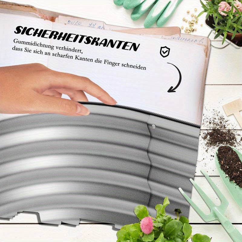 Verhoogde Plantenbak – Metalen Tuinbak – Grote Bloembak – Moestuinbak – Balkonbak – Gegalvaniseerd Staal – 2-Lagen Ontwerp – Roestbestendig & Weerbestendig – 120x90x30 cm – Golvende Zijkanten & Drainagesysteem