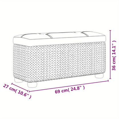 Opbergbank – Zitbank – Halbank – Opbergkist – Poef – Set 2 stuks – 69 cm lang – Warmbruin Kussen – Compact & Functioneel