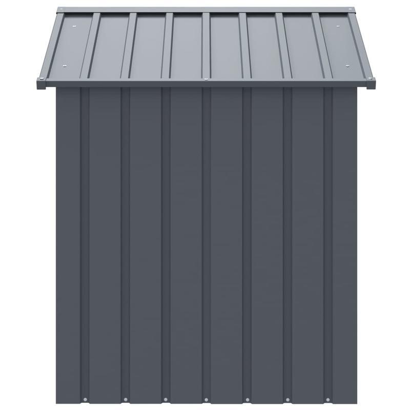 Hondenhok – Hondenhuis – Dierenhuis – Bench – Kennel – Verzinkt Staal – Weerbestendig Dak – Ventilatie & Lattenvloer – 117x103x123 cm – Antraciet Grijs