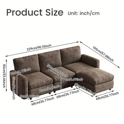 Bankenstel – Hoekbank – Modulaire Bank – Zitzetel – Sofa – Ruime U-vormige L-vormige Bank – Opbergruimte Chaise Longue – Duurzaam Niet-Houten Frame