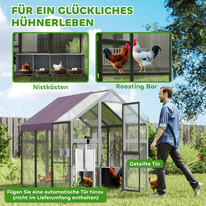 Kippenren – Kippenhok – Hennenren – Kip Verblijf – Kip schuilstal – Waterdicht Dak – 2 Nestkasten En 2 Zitstokken – Ruim Voor 6-8 Kippen – 1,7x1,8x1,8 Meter