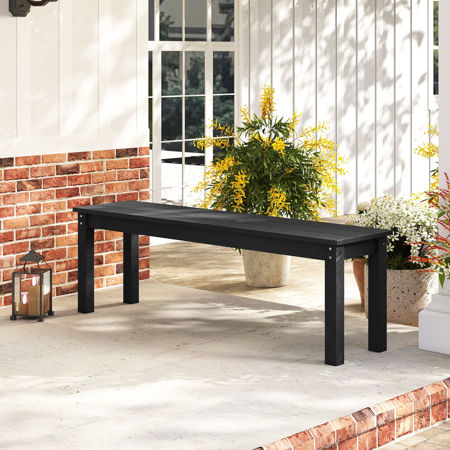 Tuinbank – Buitenbank – Zitbank – Parkbank – Balkonbank – HDPE Materiaal – 140 cm Lang – 340 kg Draagvermogen