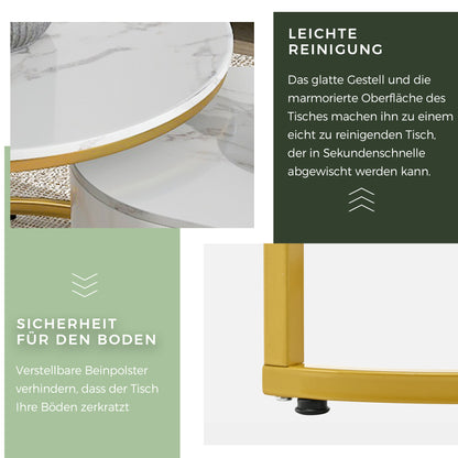 Coffee Tables 2pcs Table Frame Metal Gold, Noble Living Room Tables, Modern Set Tables