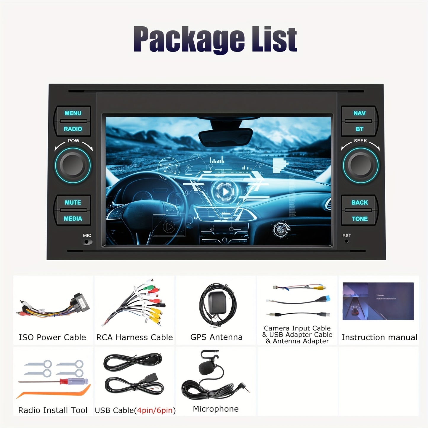 Android 14 Autoradio – Car Stereo – Multimedia Systeem – Navigatiesysteem – Audio Upgrade – 17,78 cm Touchscreen – Wireless CarPlay & Android Auto