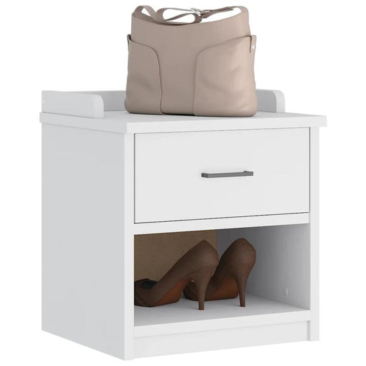 Modern White Solid Pine Hallway Bench with Shoe Storage, 45x40x50cm, Minimalist Design for Entryway or Living Room, Durable and Stylish Organizer for Shoes and Accessories