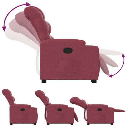 Sta op stoel – Relaxfauteuil – Elektrische stoel – Verstelbare fauteuil – Ergonomische stoel – Elektrische opsta-functie – Wijnrode stof